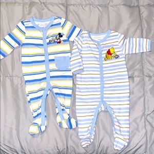 (2 for $15) Bundle of 2 Disney footed pajamas